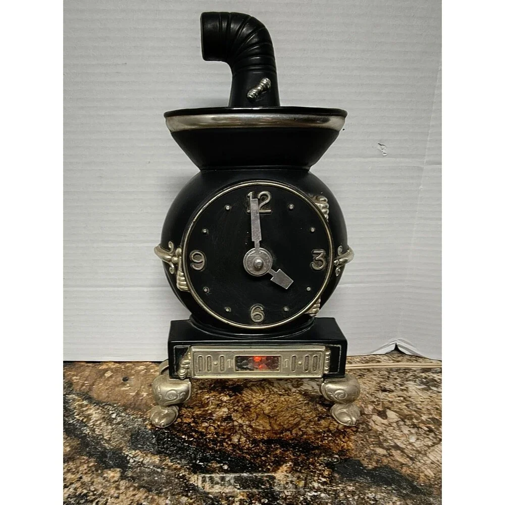 Vintage 60's Mastercraft Pot Belly Stove Clock - Model No. 830 Retro Works!